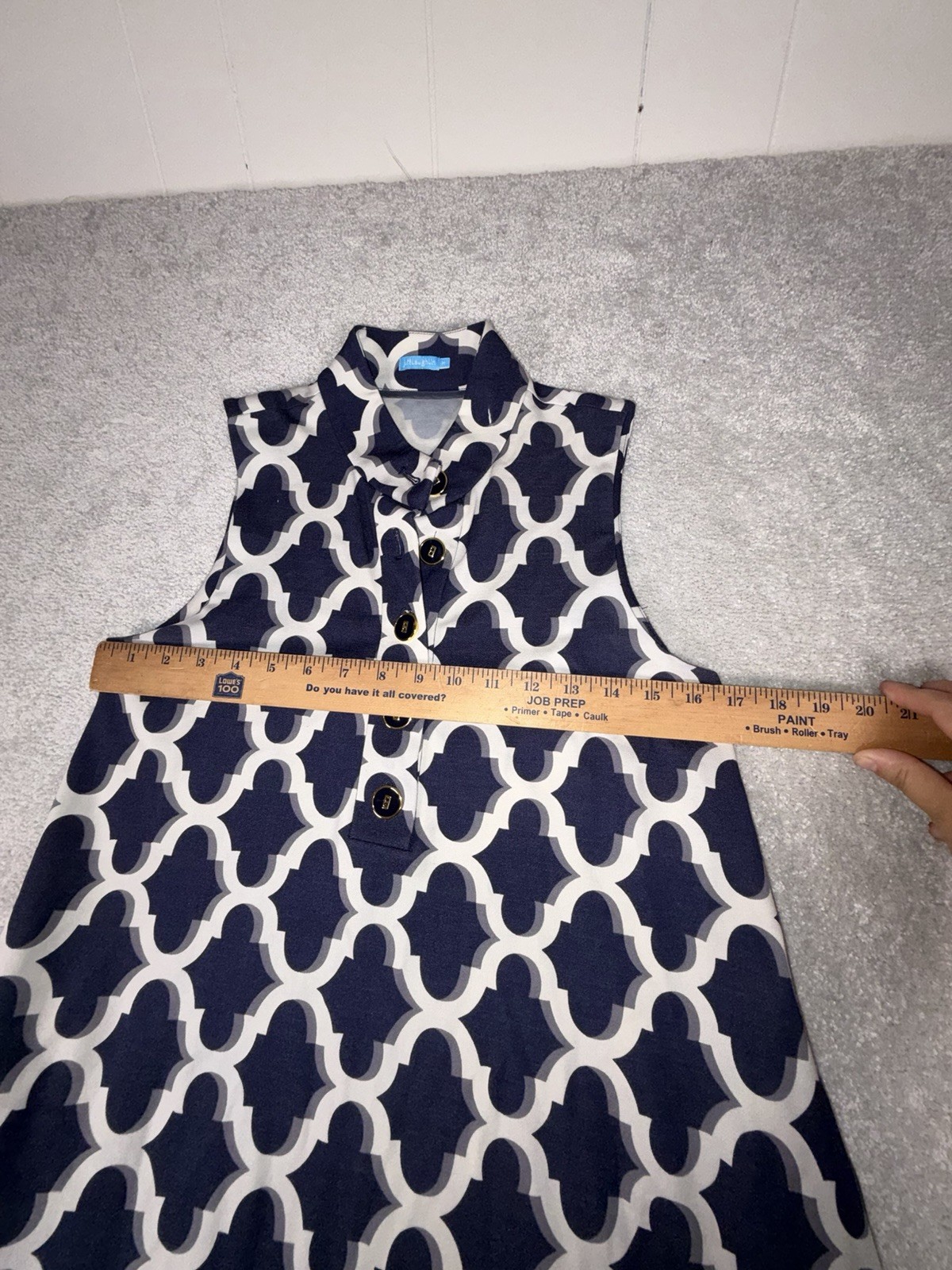 J.McLaughlin Catalina Cloth Shirt Dress Medium Navy White Pockets Buttons