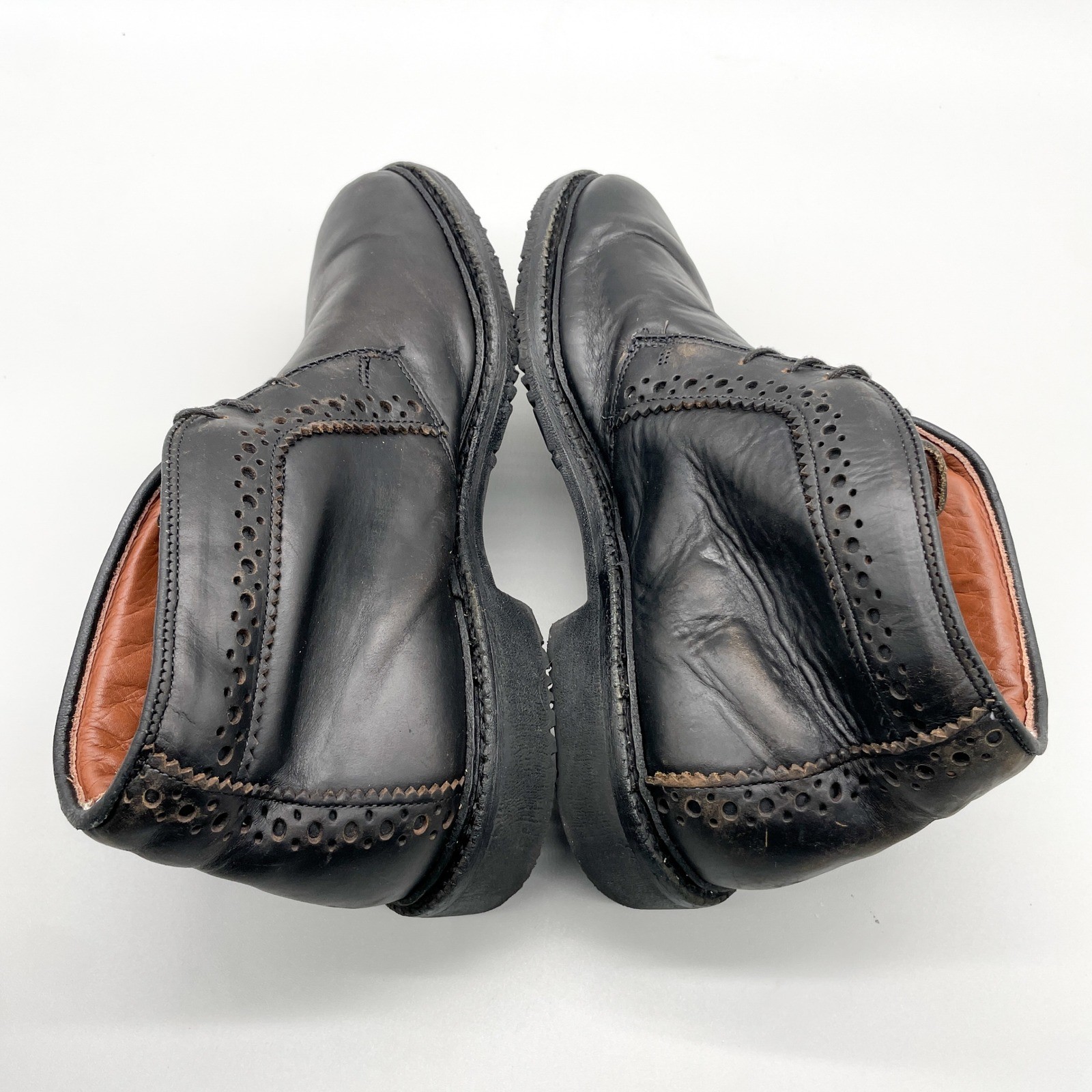 Allen Edmonds Mens 8 D Bellevue Chukka Boots Black Leather Brogue Casual Grunge