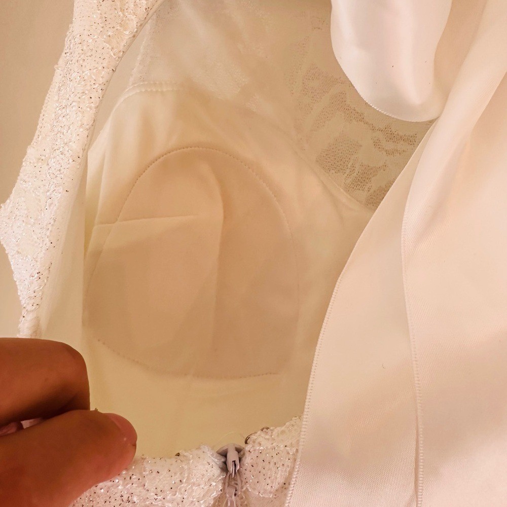 Bridalcore Romantic Lace Bodycon Mini Dress | Morgan & Co | Size 11/12