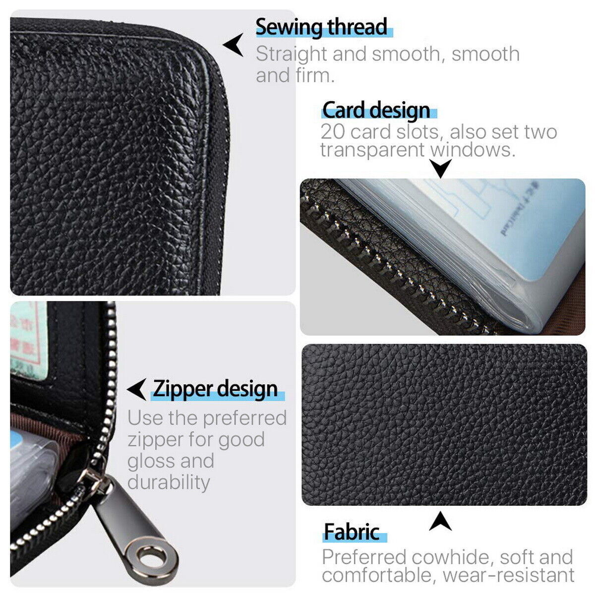 14/22 card RFID Blocking Mini Leather Wallet Business Case Purse Credit Holder