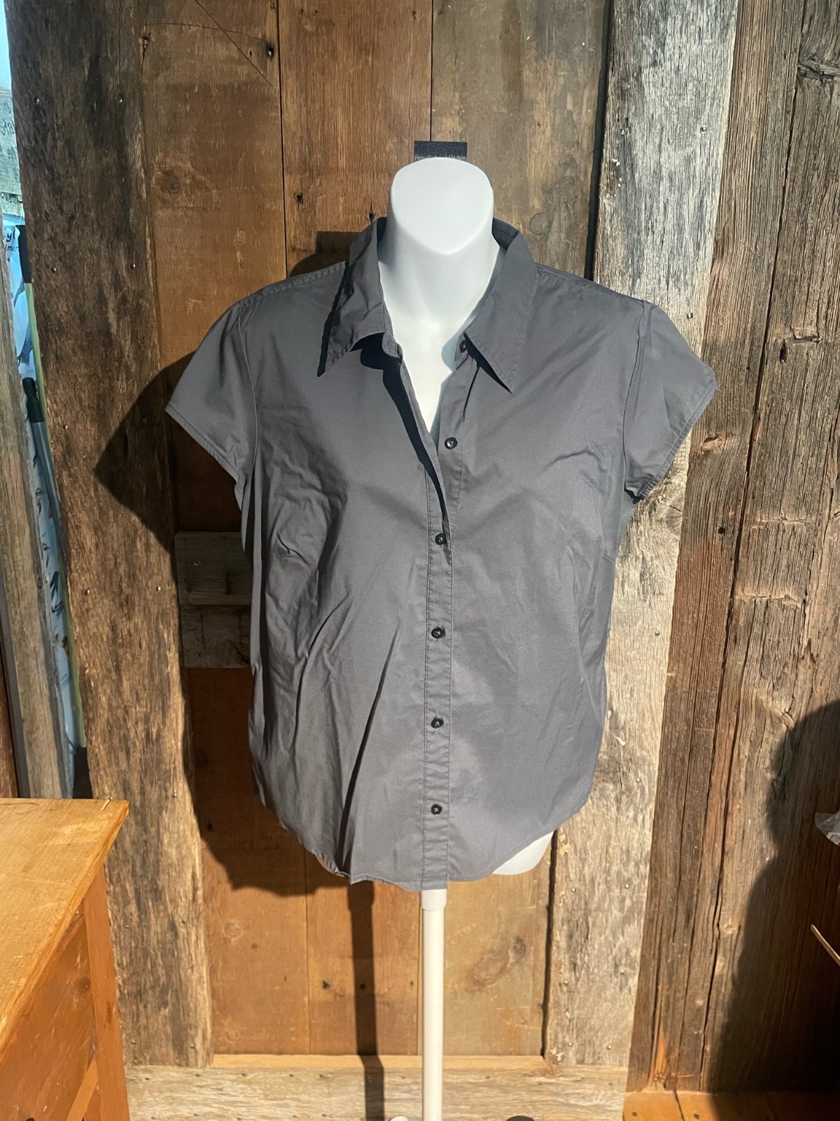 Old Navy Large Grey Button Down- Stretchy Material