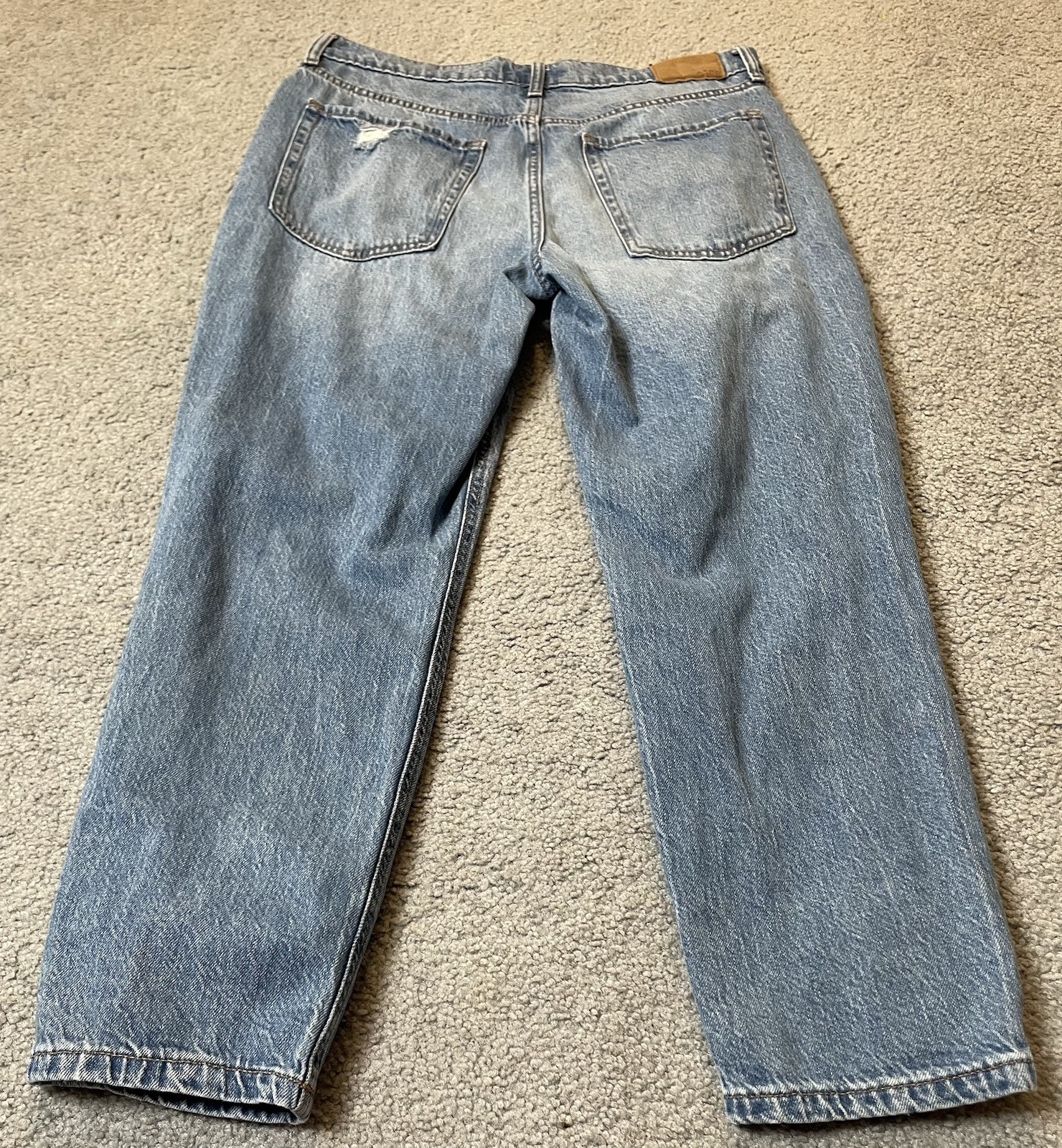 90s Distressed Baggy Mom Jeans 10 Blue Denim Baggy Dress Wide Leg Grunge Hip Hop
