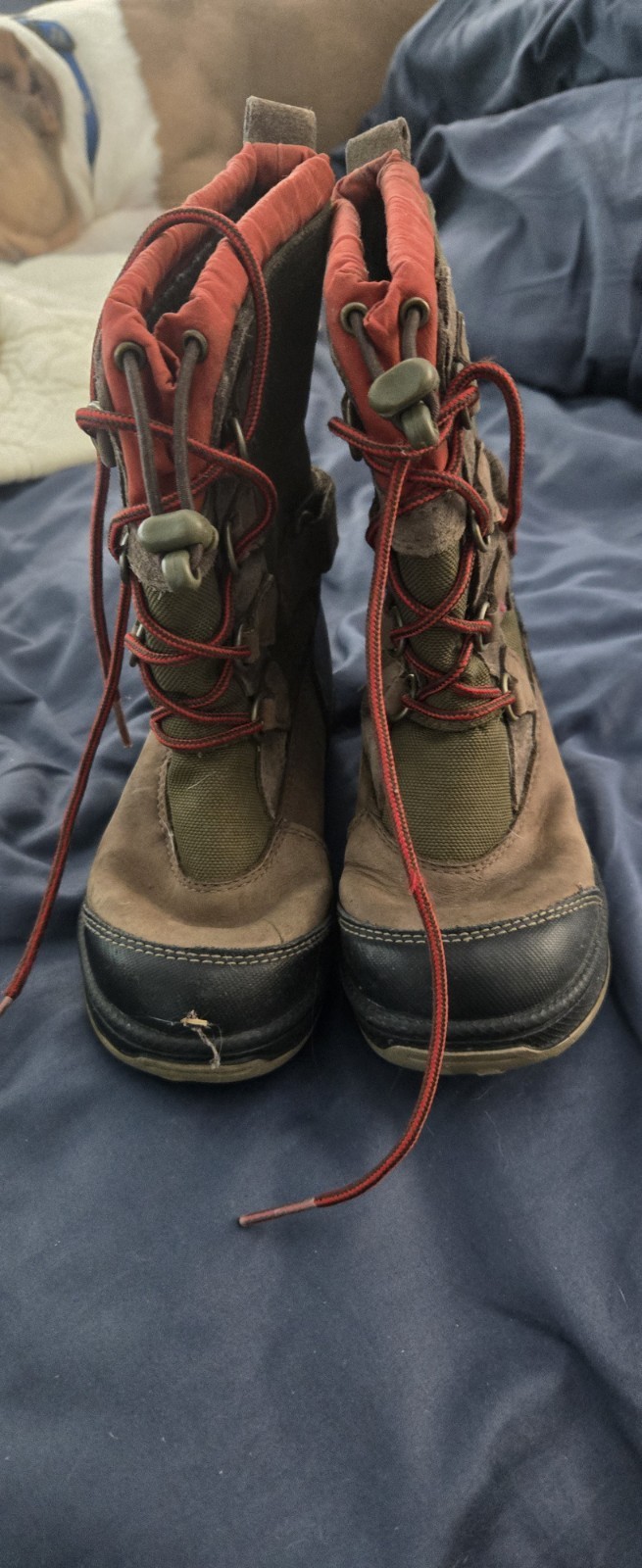 Timberland Teens Suede Ankle Hiking Boots Lace-Up Round Toe Brown US 10