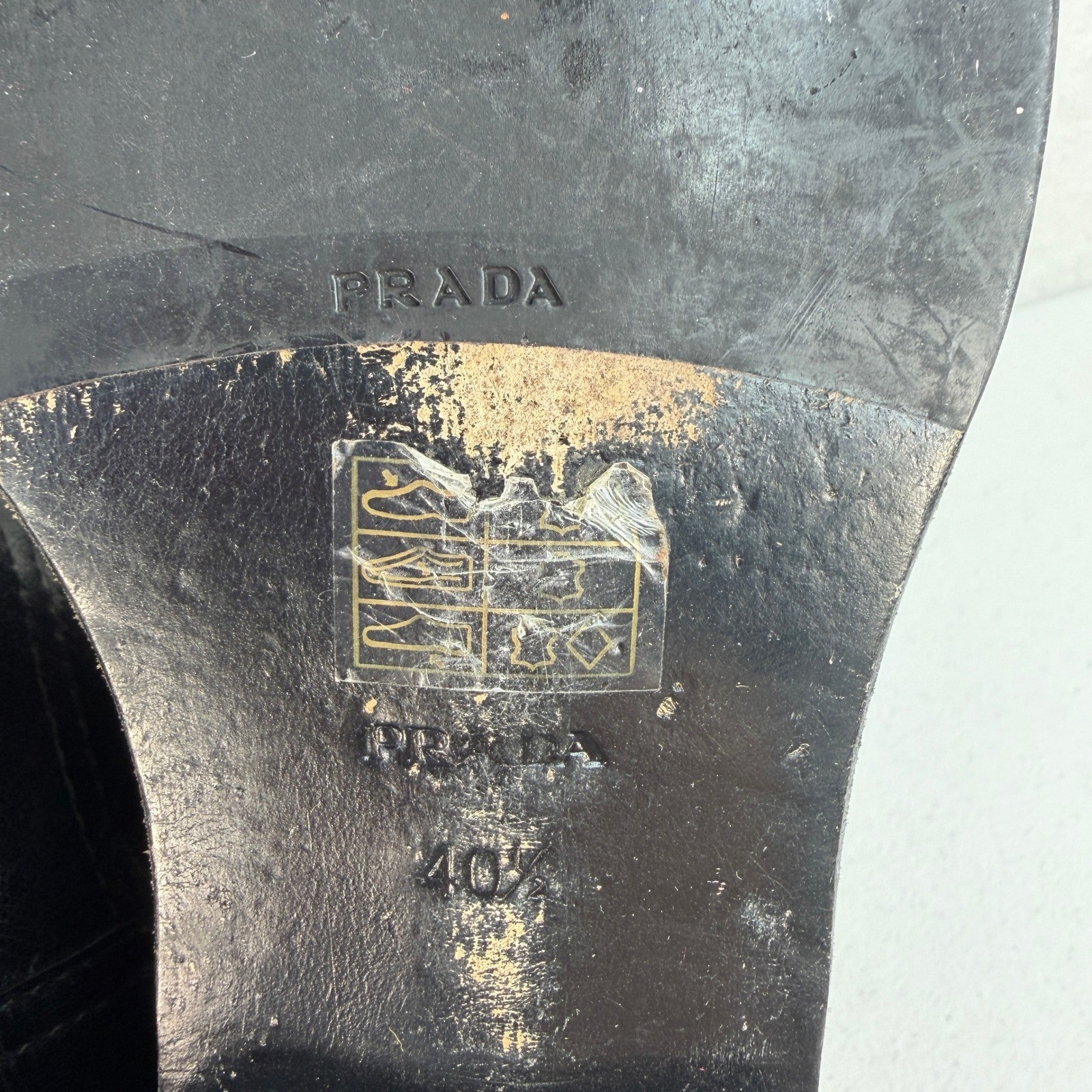 Prada 40.5 10.5 Boots Moto Engineer Hidden Wedge Buckle Leather Black Designer