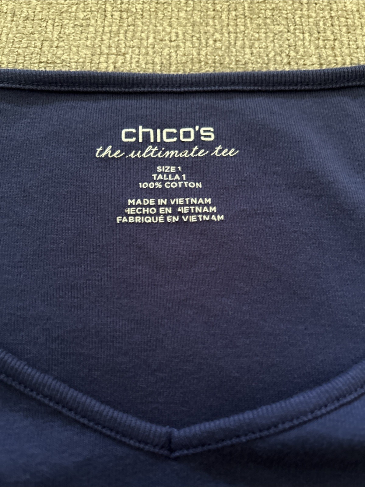 Lot 3-Chicos Top Women’s Floral Crochet Purple White Blue Stripe Navy SZ 1/M