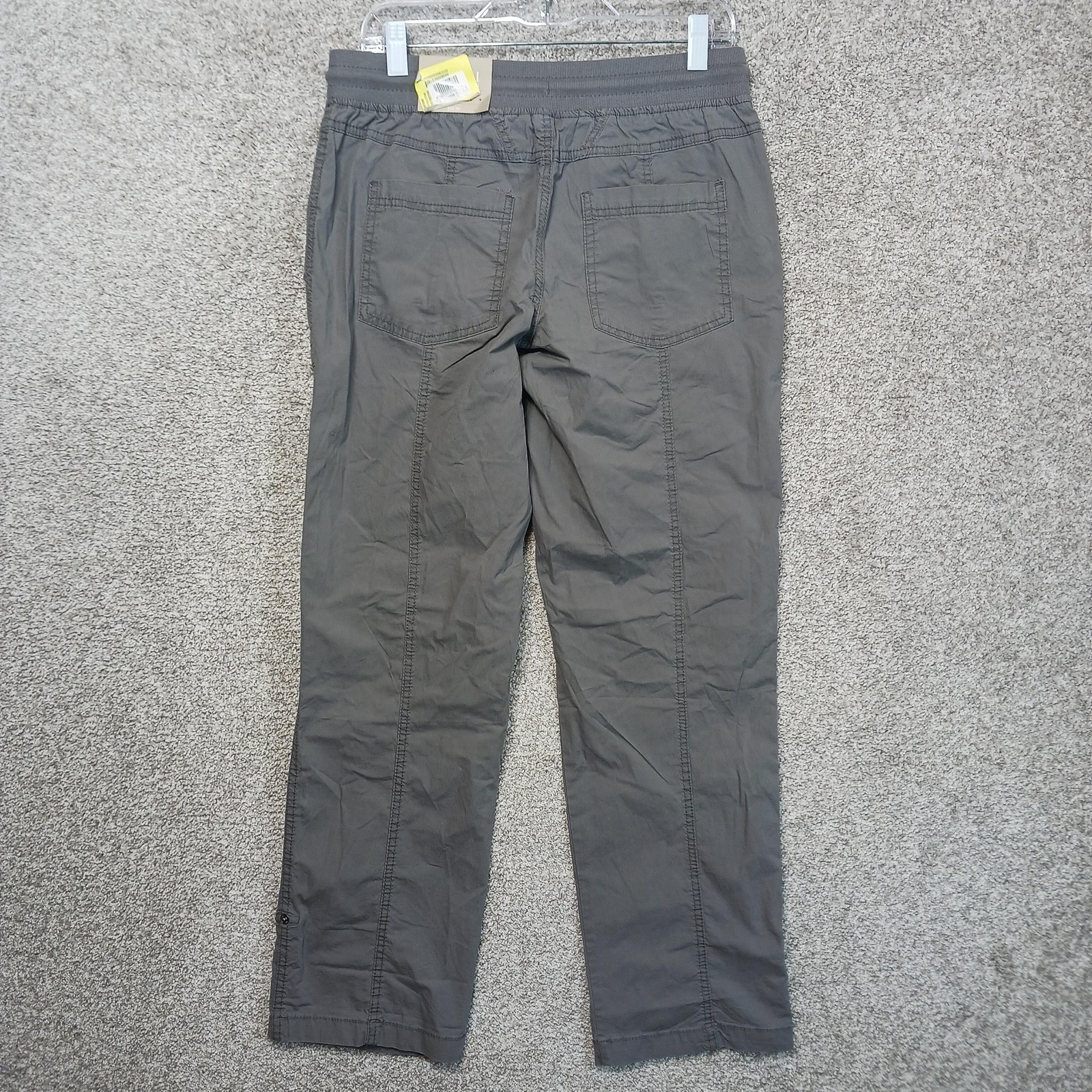 Natural Reflections Pants Womens 8 Gray Honeycreek Cargo Stretch Drawstring
