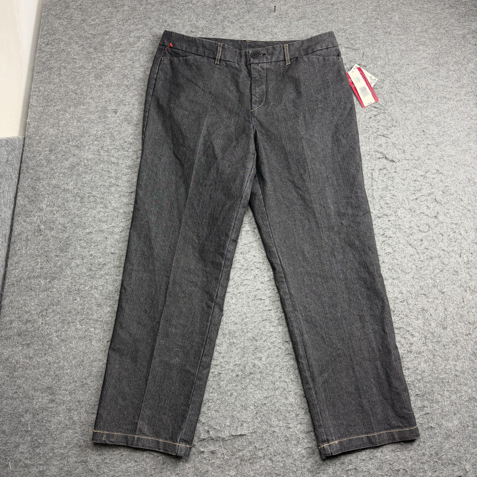 Kim Rogers Jeans Women’s 14P, Black Dark Wash Straight Petite Stretch Denim