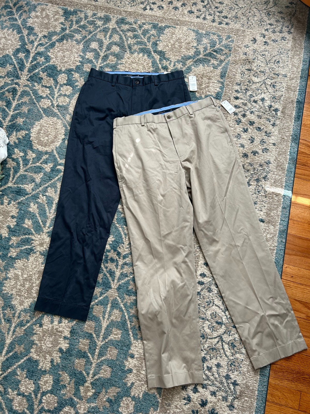Two Brooks Brothers Mens 34 x 30 Lightweight Advantage Chino Stretch Clark Pants