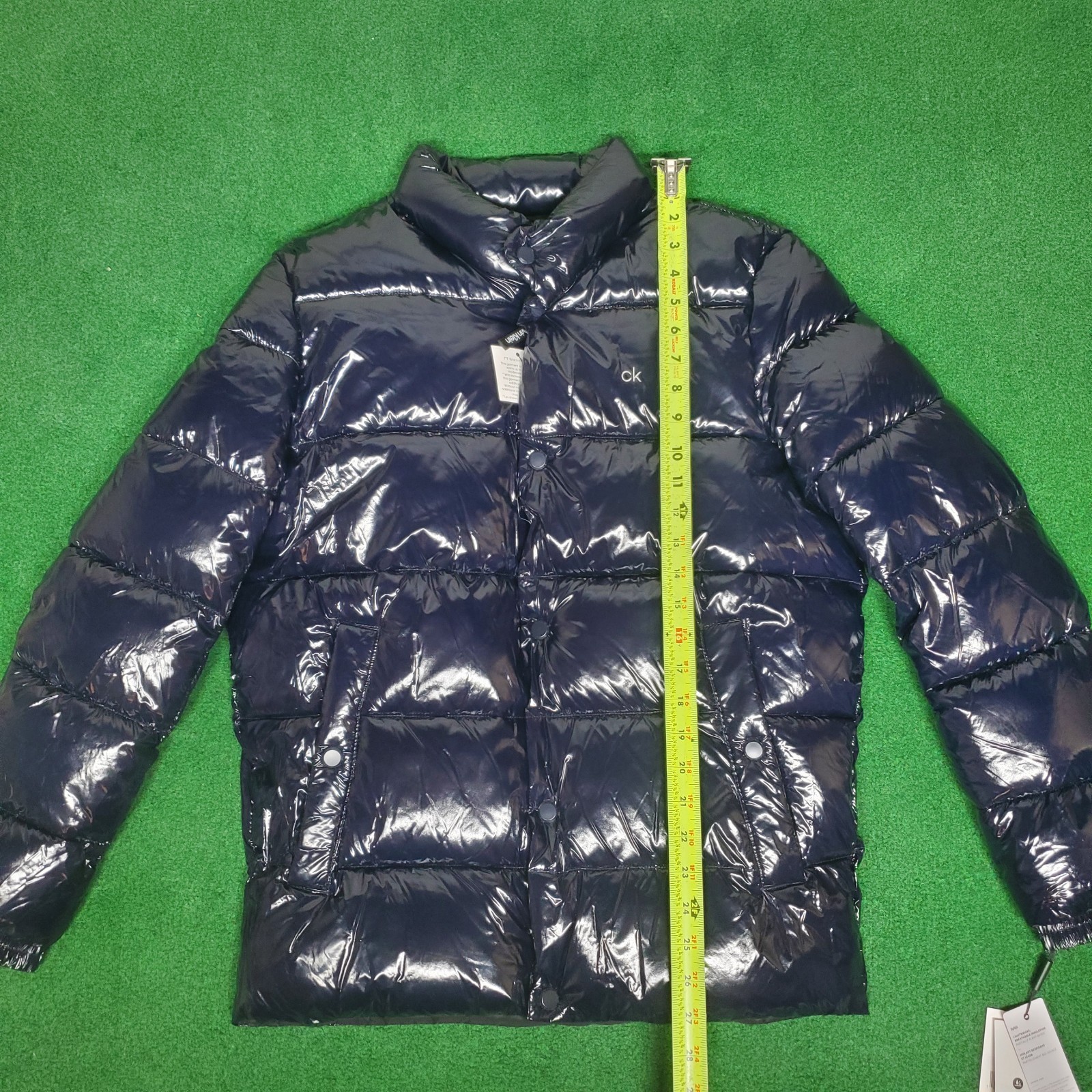 NWT $225.00 Calvin Klein Mens Water Resist Puffer Jacket Navy Blue Size Small