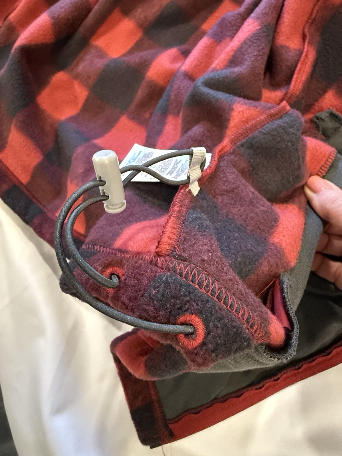 Columbia Men’s Large Red Black Buffalo Plaid Fleece Jacket Full Zip Outdoor