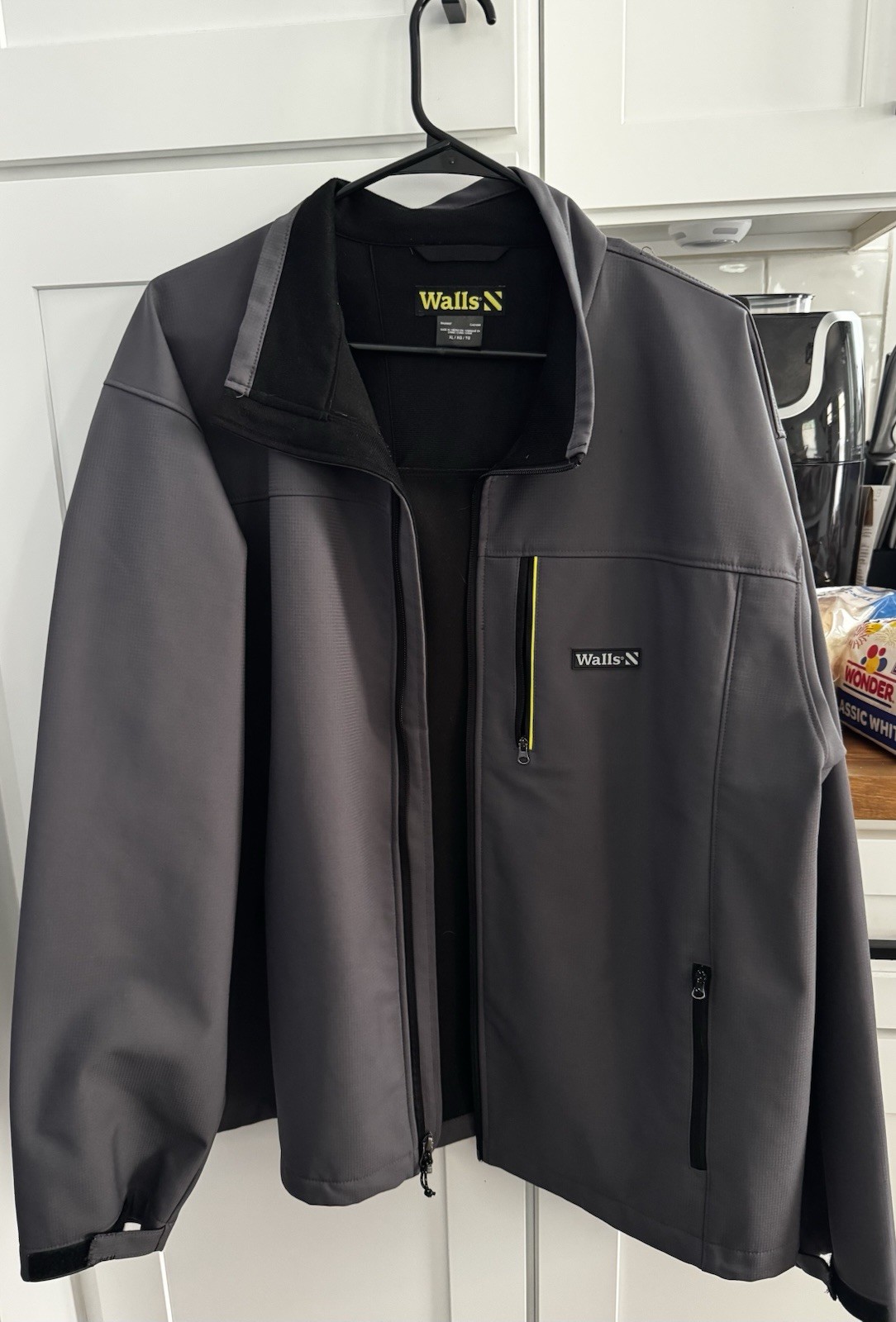 Walls Men’s Gray Stand-Up Collar Full Zip Polyester Jacket Workwear XL