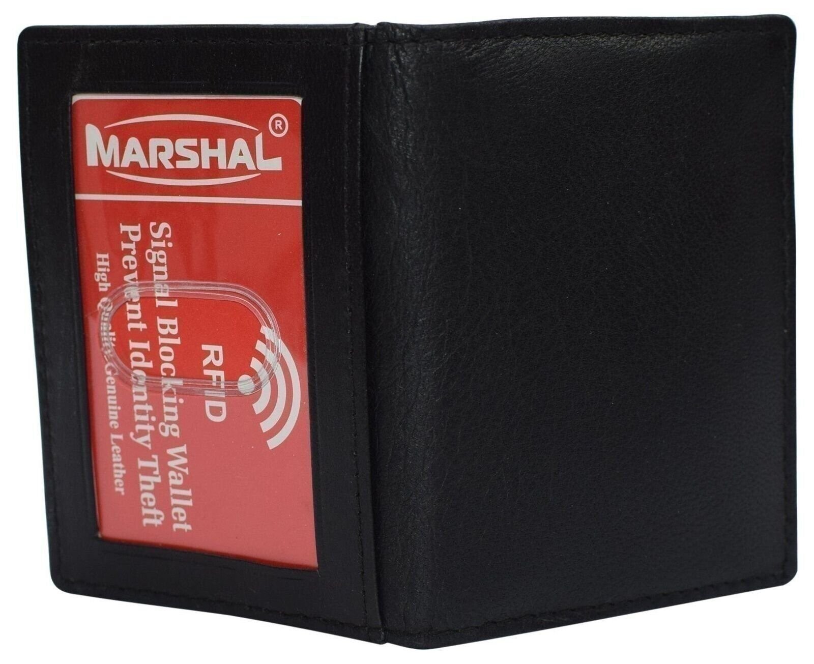 Triple ID Window Mini Wallet Bifold Driver License Slim Leather Credit Card