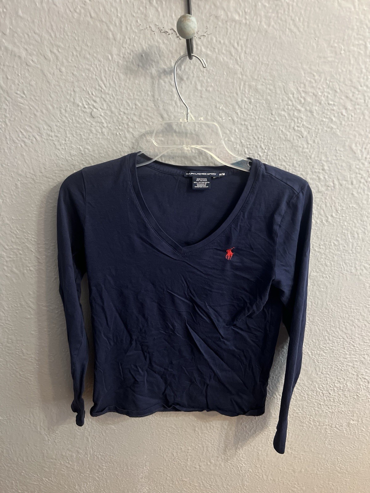 Ralph Lauren Sport Womens Blue B Neck Pullover Size Medium
