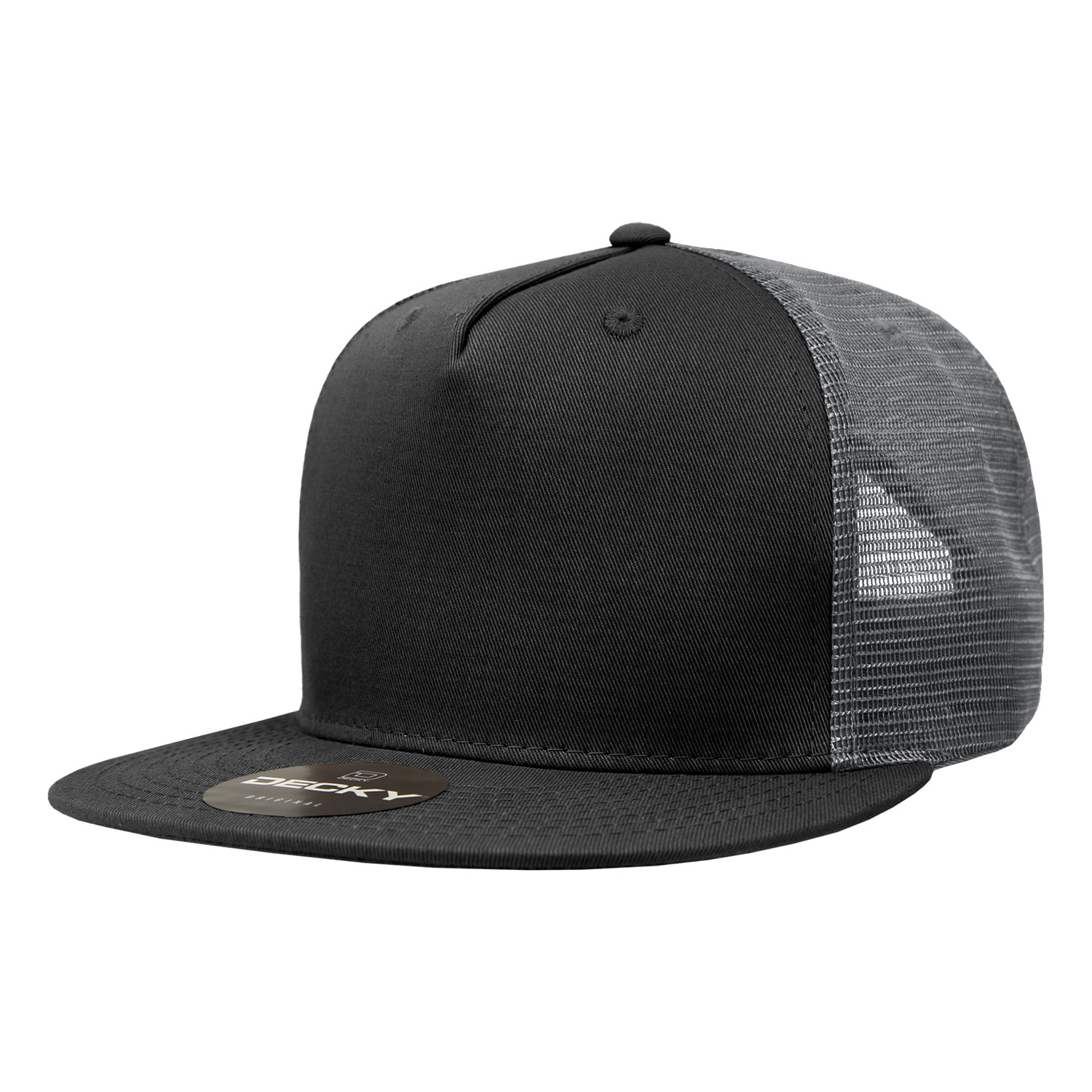 Decky Unisex 5 Panel High Profile Structured Cotton Blend Trucker Cap – 1040