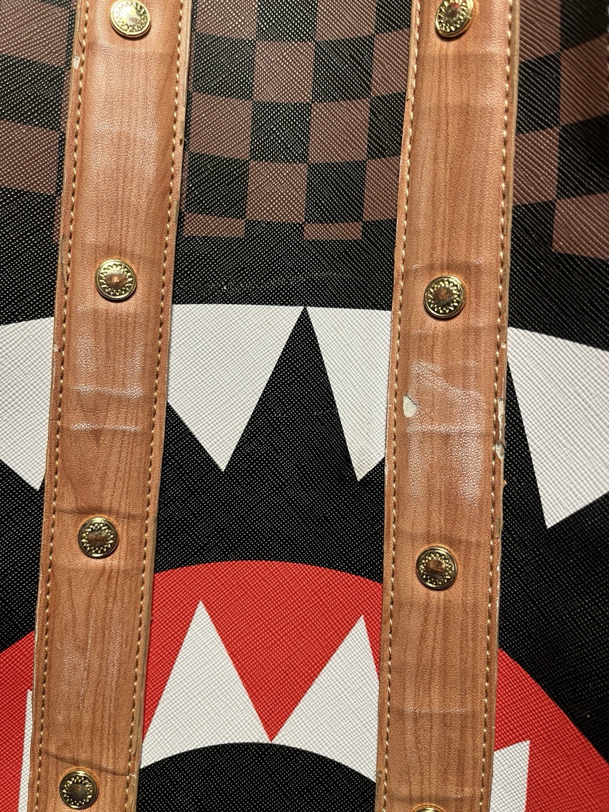 Sprayground Limited Checkered Shark Mouth Backpack Some Damage Read Description