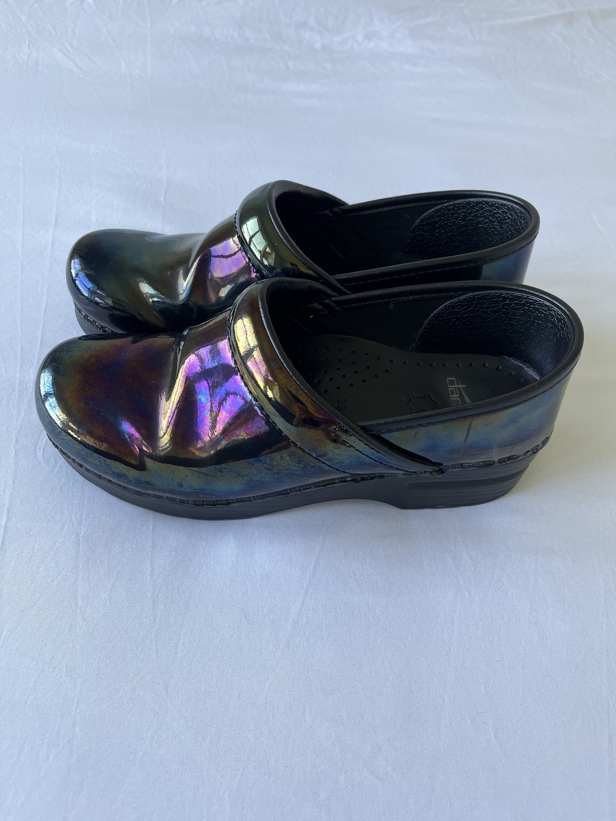 Dansko Professional Petrol Patent Leather Clogs – Size 39