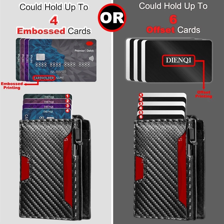 RFID Blocking Smart Men Wallet Carbon Fiber Credit Card Holder Minimalist