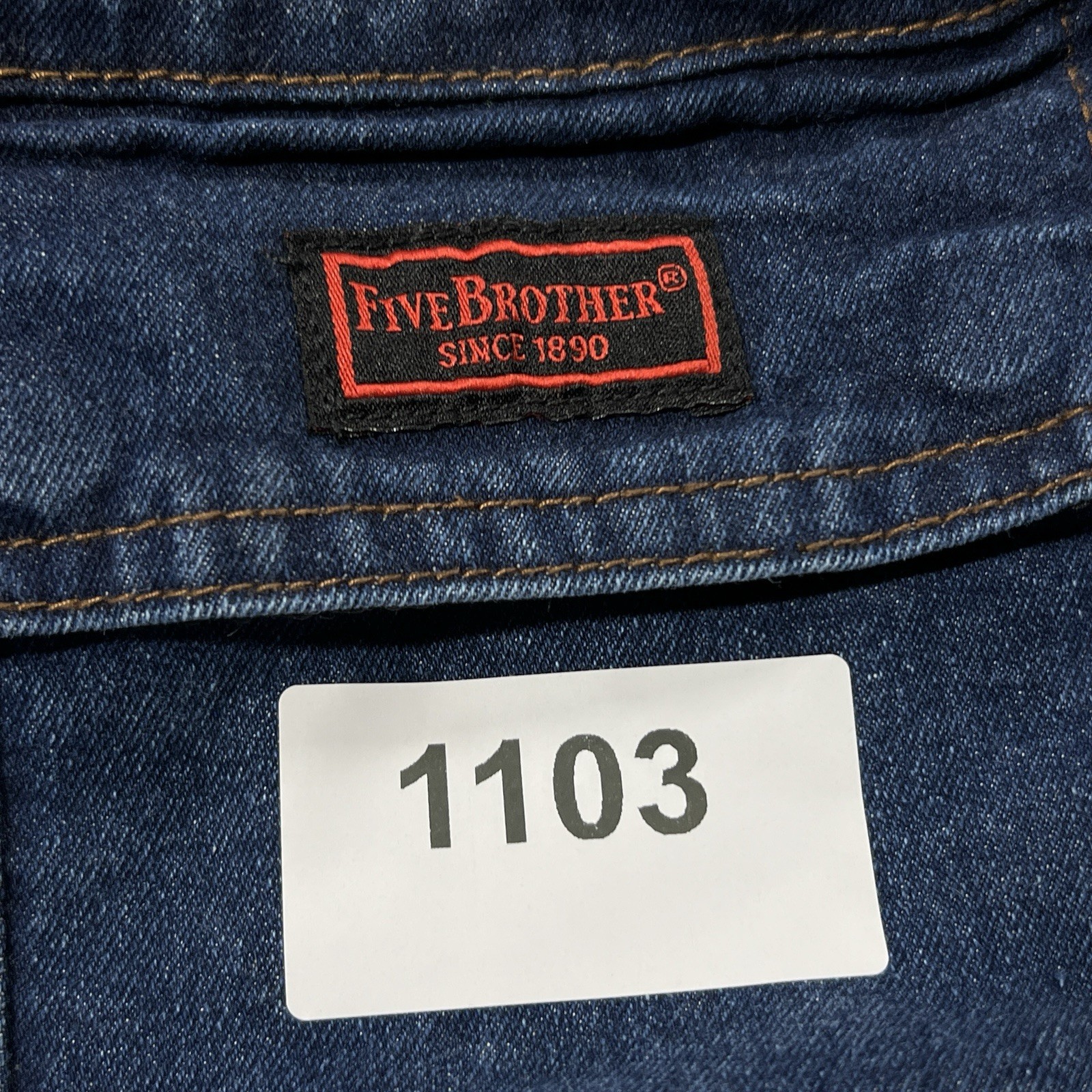 FiveBrother Bib Overalls 38×34 Blue Carpenter Workwear Construction Denim