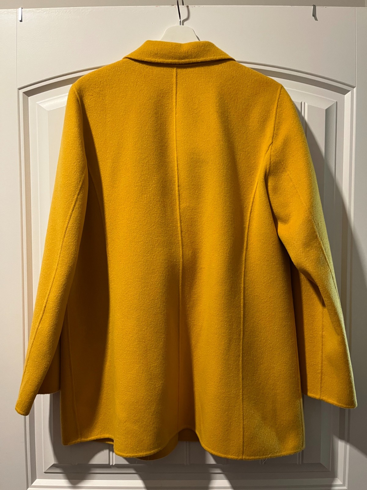 Talbots Mustard Gold Boiled Wool Blend Open Front Jacket Blazer Women’s XL