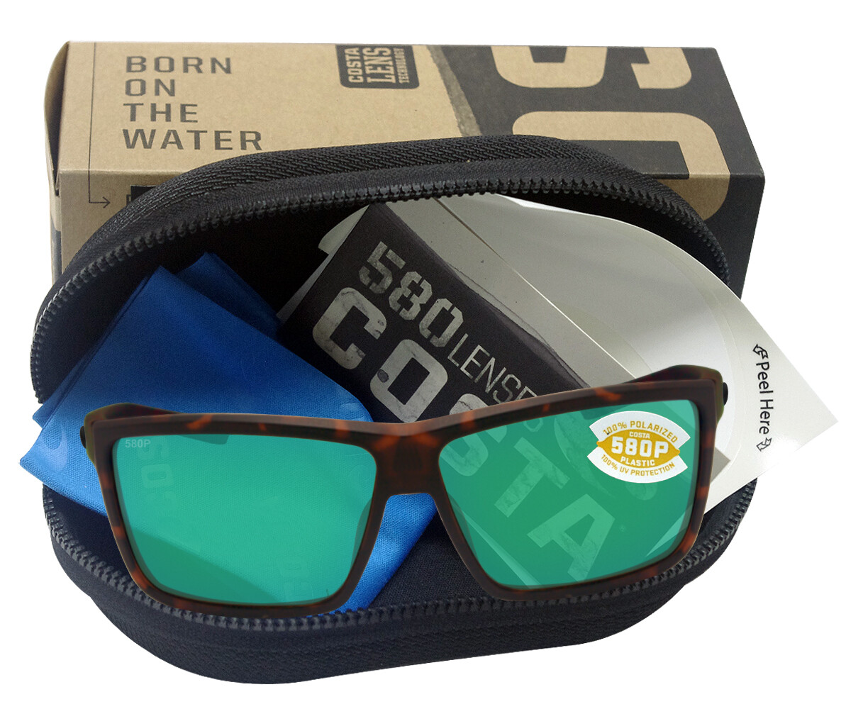Costa Del Mar Rinconcito Matte Tortoise Green Mirror 580 Plastic Polarized Lens