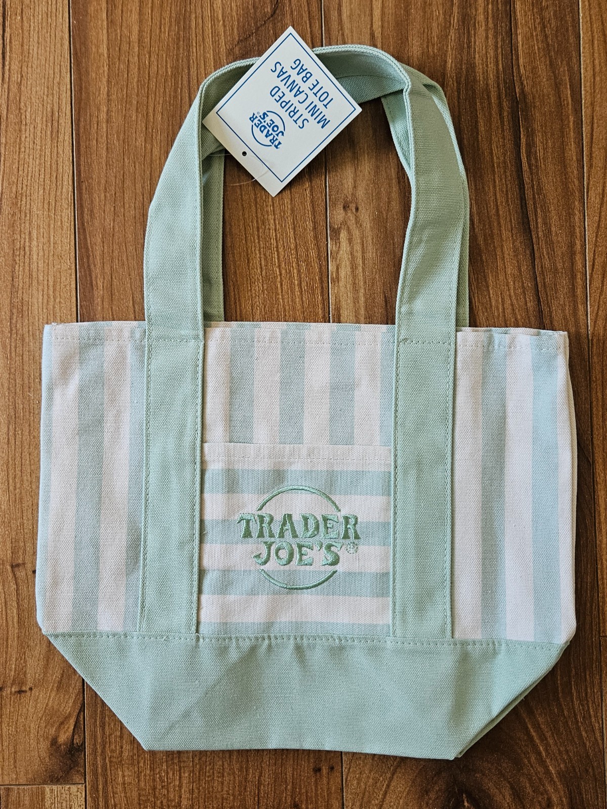 Trader Joe’s Striped Pastel Mini Canvas Tote Bags 2026 Limited Edition Set Of 4