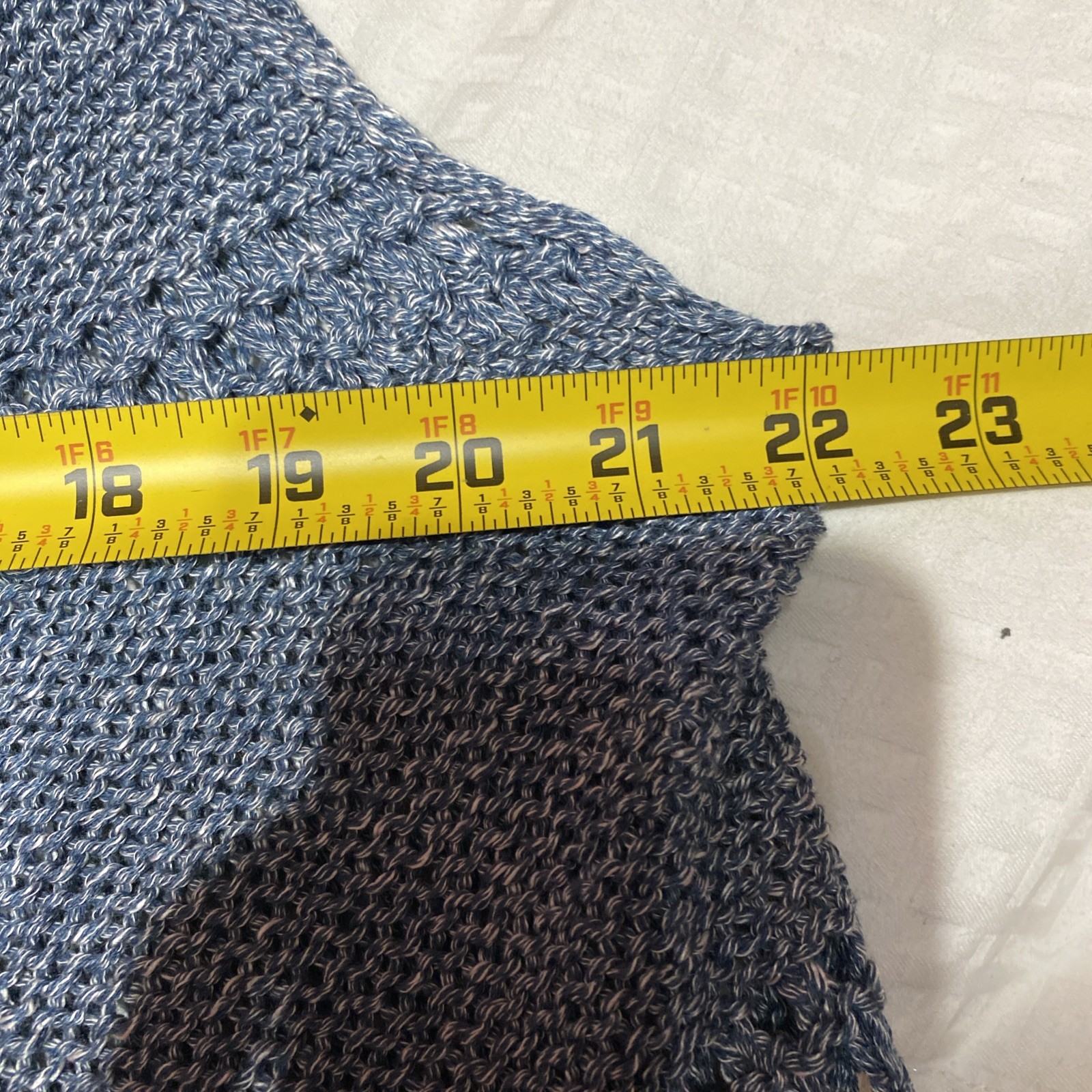 NWT Medium Umgee Open Knit Crochet Sweater Sleeveless Over Sized Top Blue