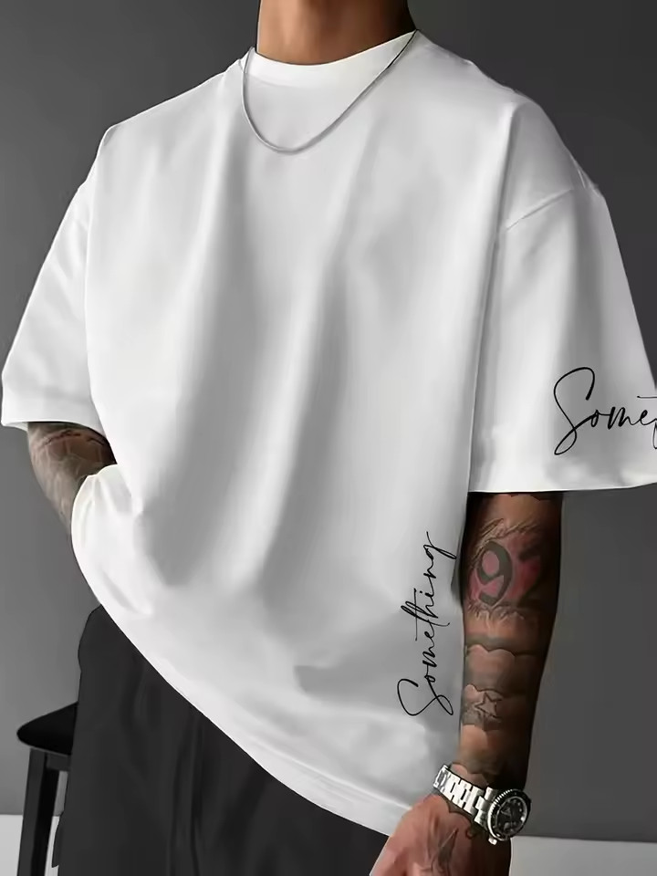 Men’s Heavyweight Cotton T-Shirt Oversized Loose Fit Short Sleeves (SIZE- S-3XL)