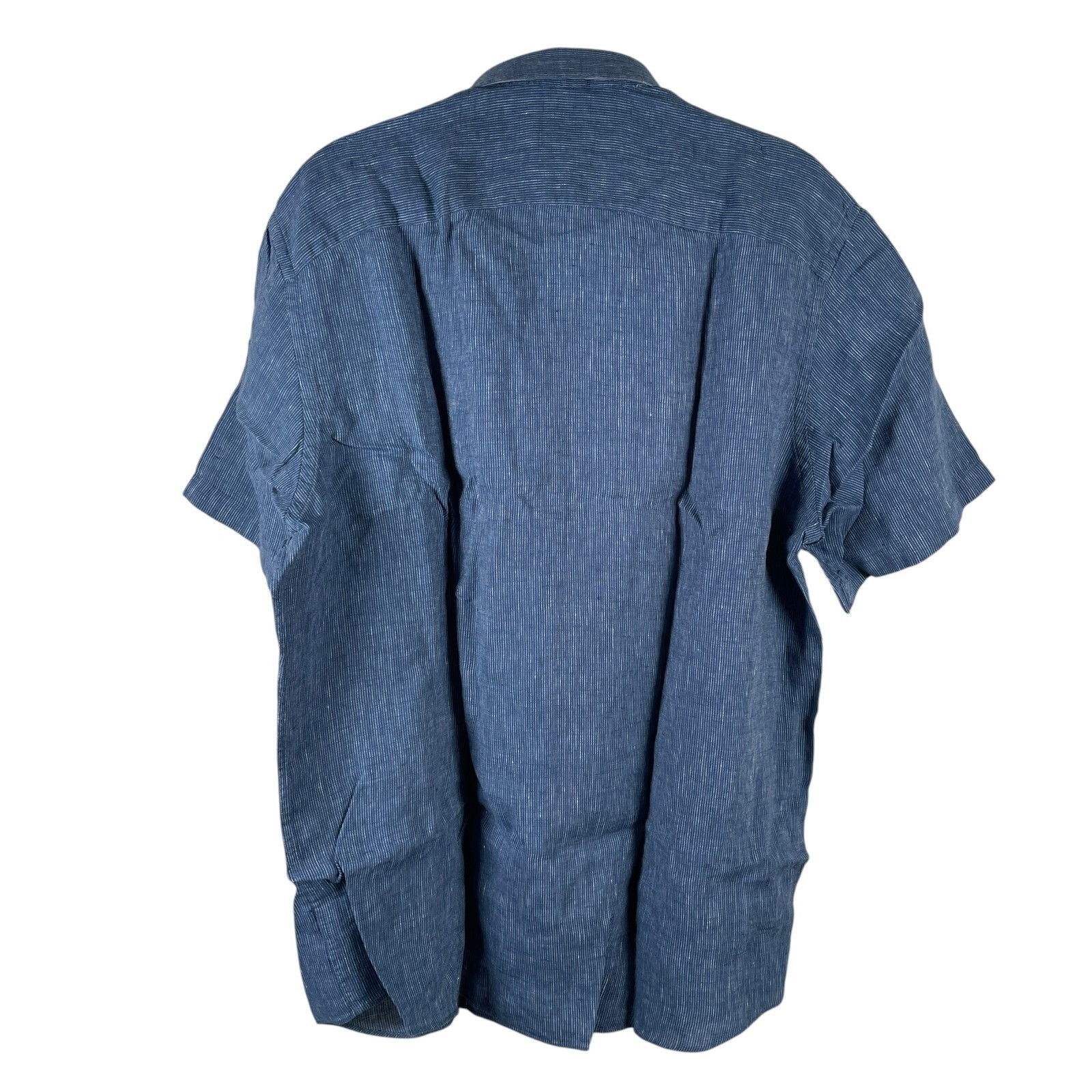 UNTUCKit Canon 100% Linen Button Up Shirt Mens 2XLT Reg Blue Short Sleeve NEW