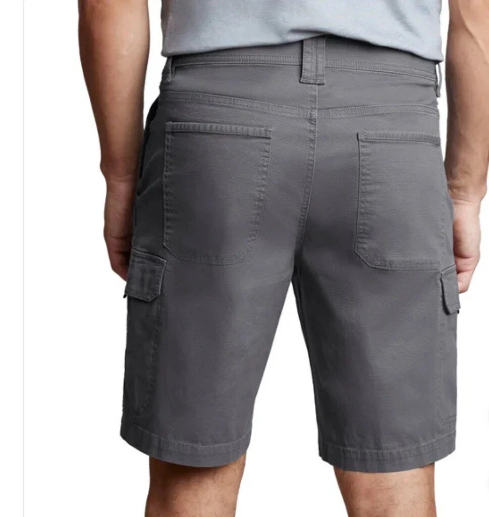 Copper and Oak Cargo Shorts Men 40 Ripstop Security Pocket Flex Waist Gray