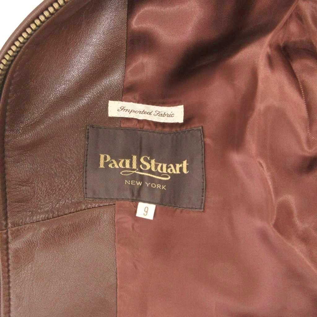 Paul Stuart Lamb Leather Jacket Blouson Womens Size 9 US 6 22in (56cm) Excellent