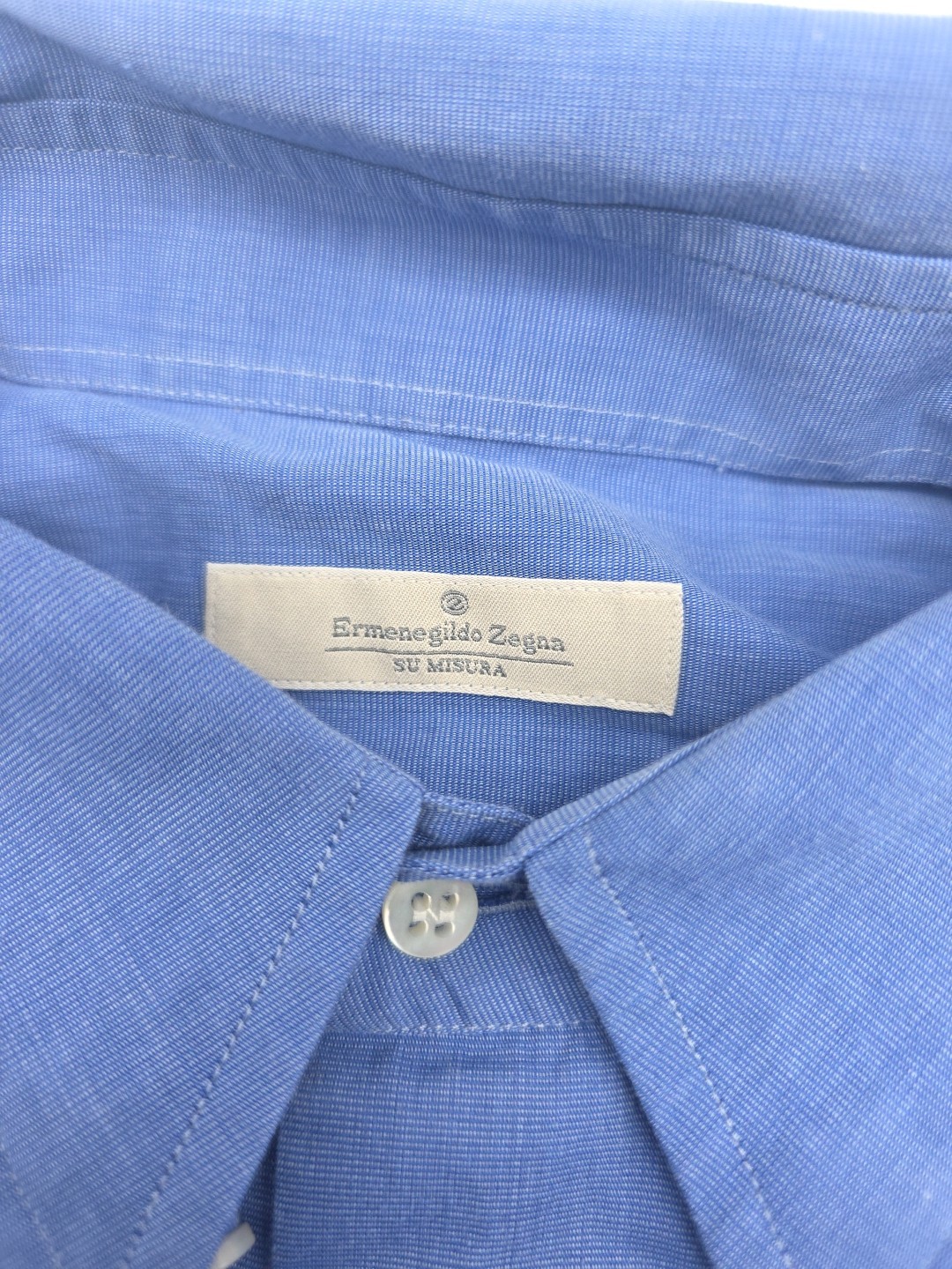 Ermenegildo Zegna Misura Button Up Shirt Men XL Blue Longsleeve.#41203