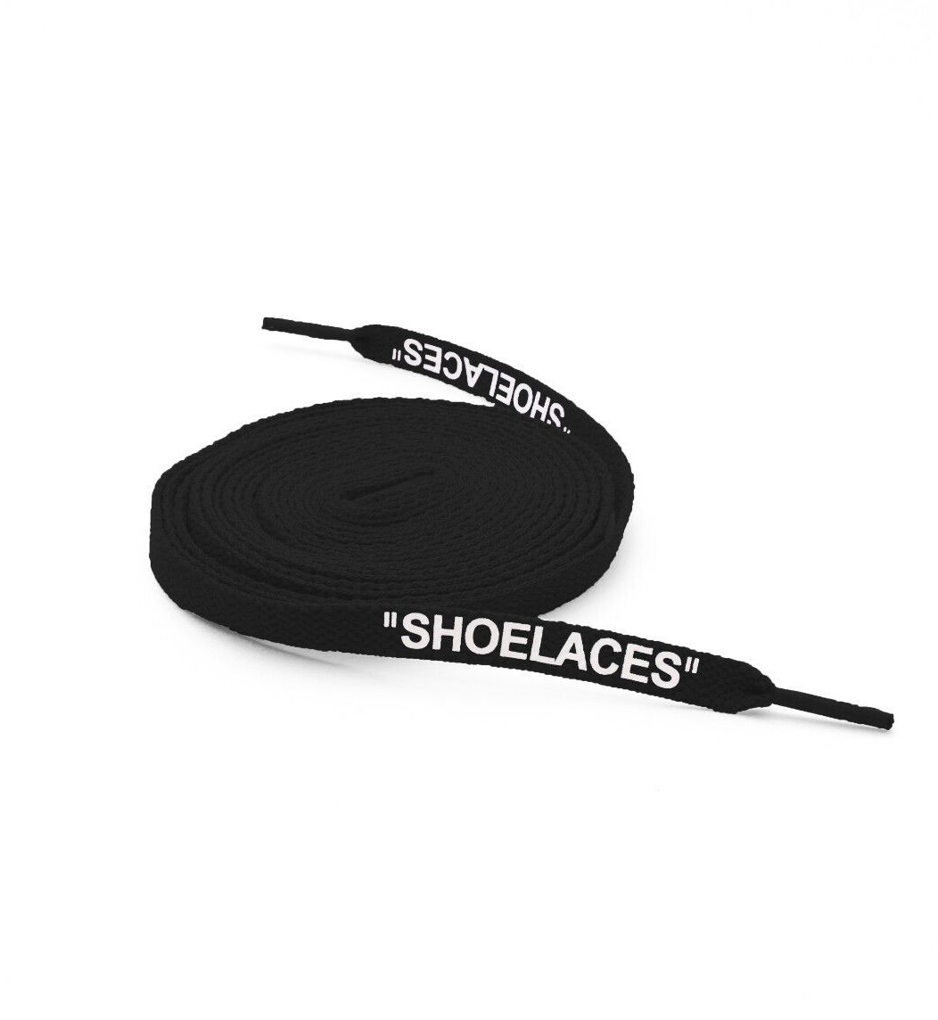 Flat Replacement Shoelaces w/ “SHOELACES” Text – Off White Laces for Jordan 1 AJ
