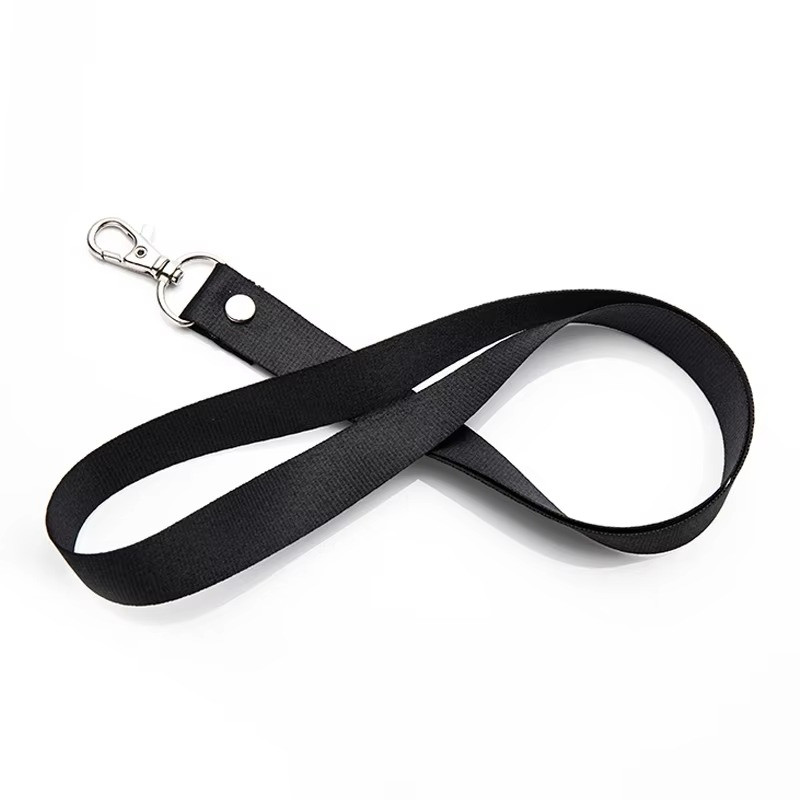 Safety Neck Lanyard ID Badge Holder Anti Lost Strap Keychain Metal Ring Black