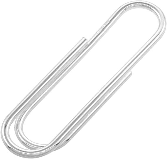 925 Sterling Silver Large Paper Clip Money Clip Made in Italy 2 3/8 x 5/8 inch