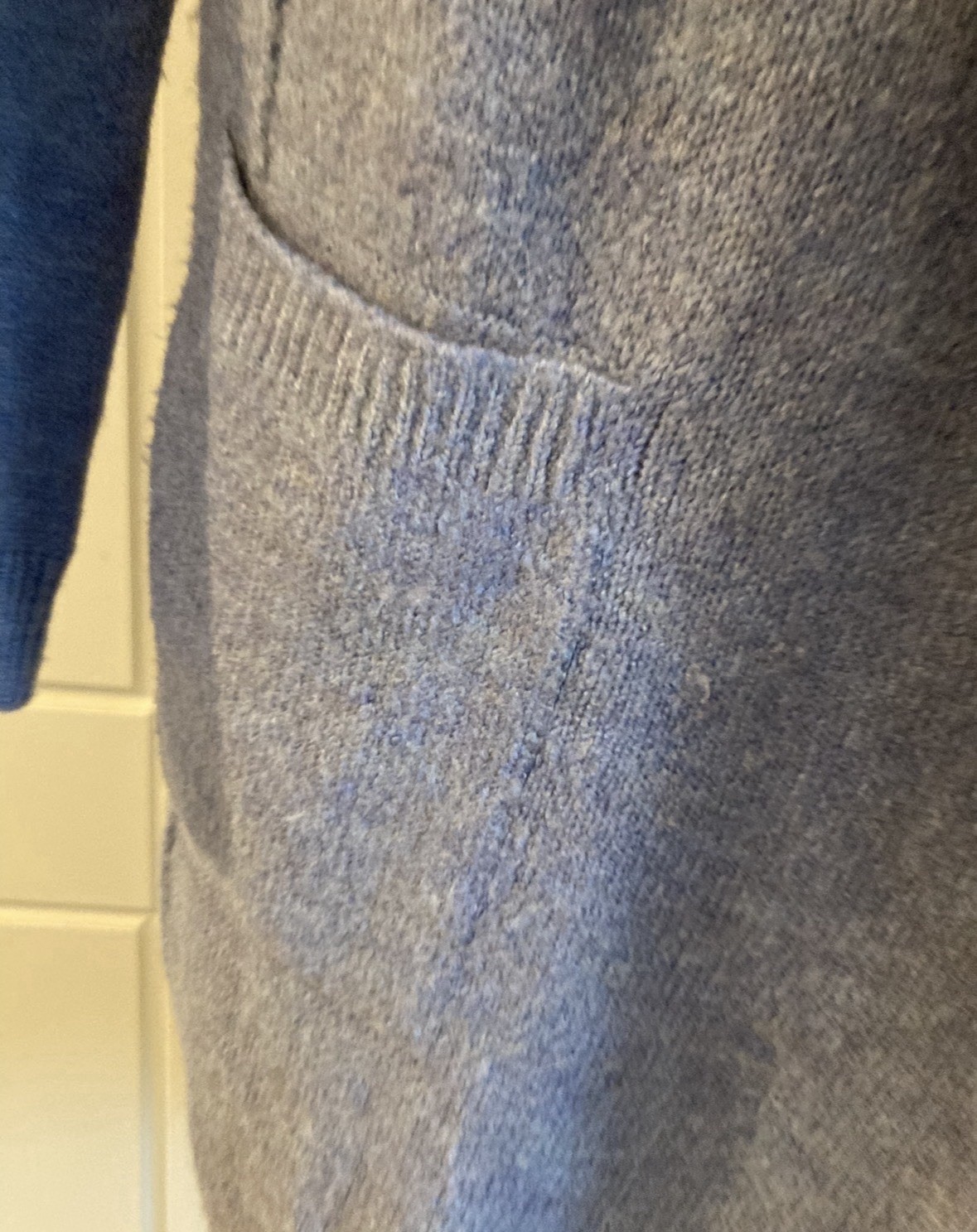 Per Una Women’s Cardigan Size M Bluebell Longline Blue Lilac Open Front