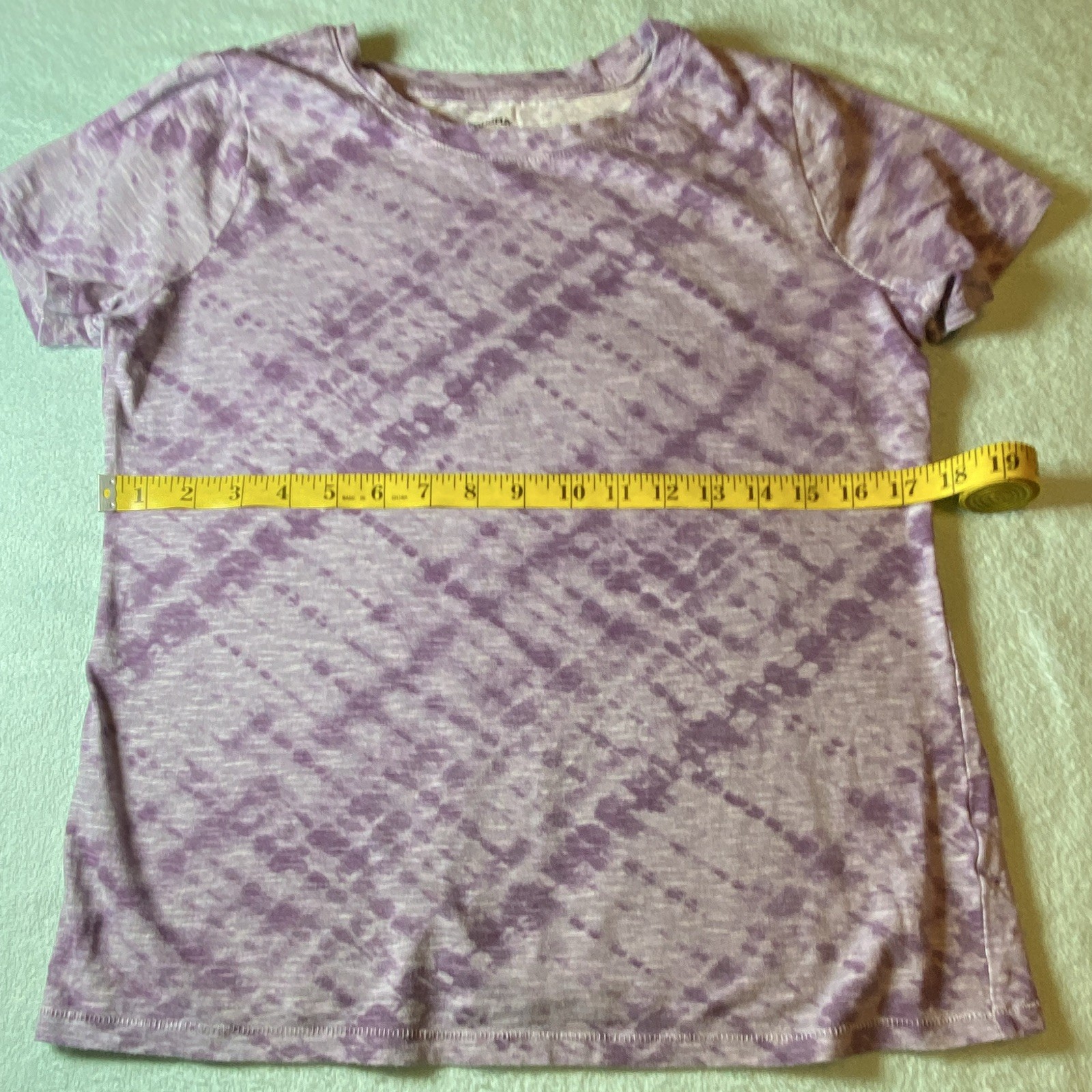 Sonoma Women’s Crew Neck Short Sleeve Tie-Dye T-Shirt Purple 100% Cotton XS Tall