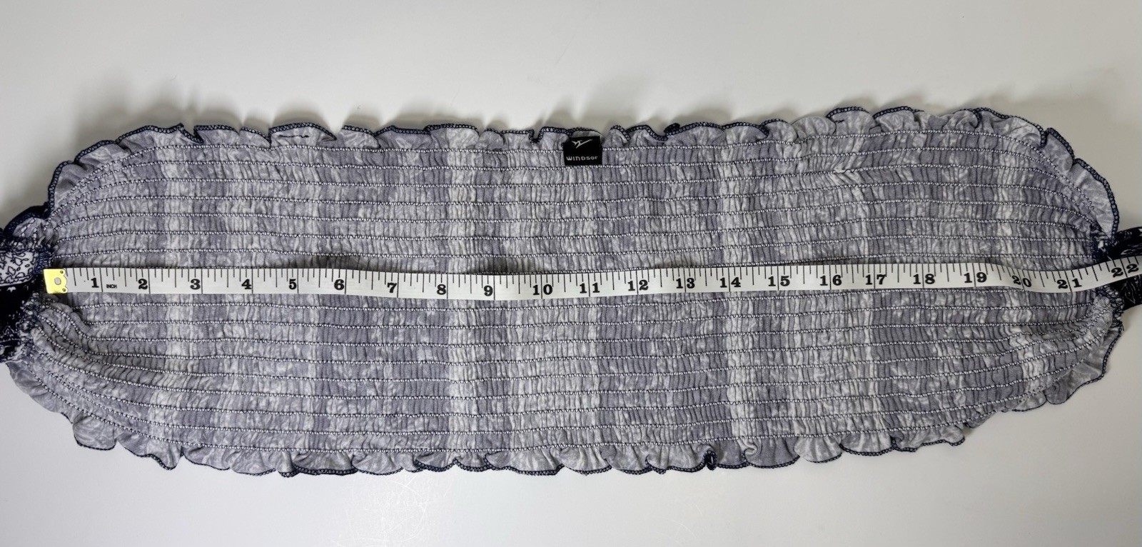 Windsor Paisley Strapless Bandeau Sweetheart Tie-Front Blue & White Stretch