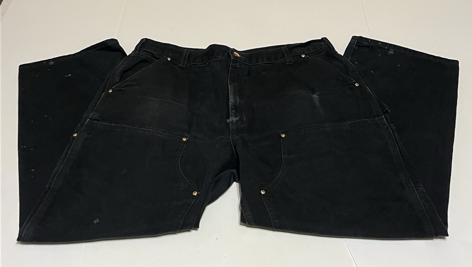 Vtg Carhartt Double Knee Carpenter Pant B01 BLK Black Mens Tag 40×30 Meas 38×28