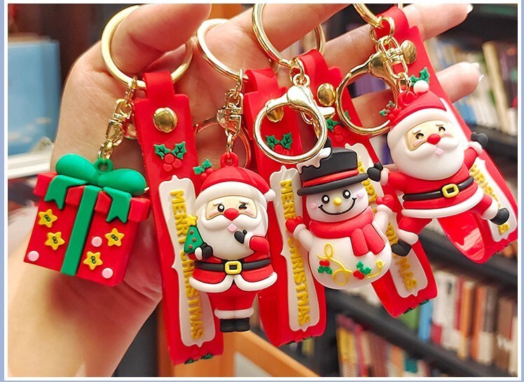 1pc Cute Panda Xmas Keychain Keyring Bag Car Hanging Pendant Xmas Gift For Girl