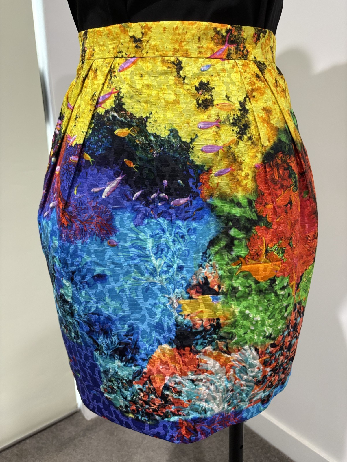 Mary Katrantzou Caspian Fish Tank / Coral Reef Mini Skirt – Size 12