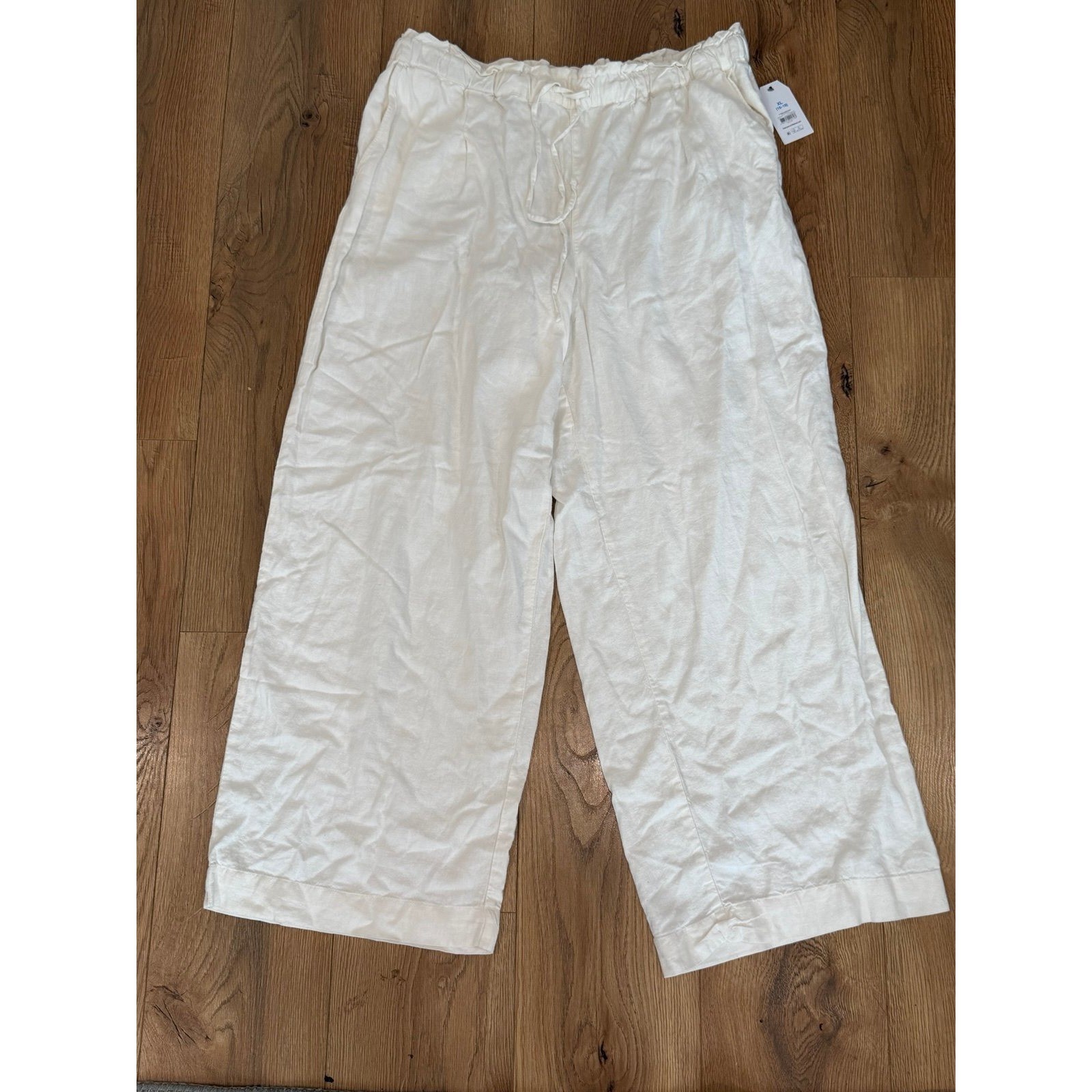 Women’s Wide Leg Linen Blend Pants, Size XL 16/18 plus. Summer casual trendy