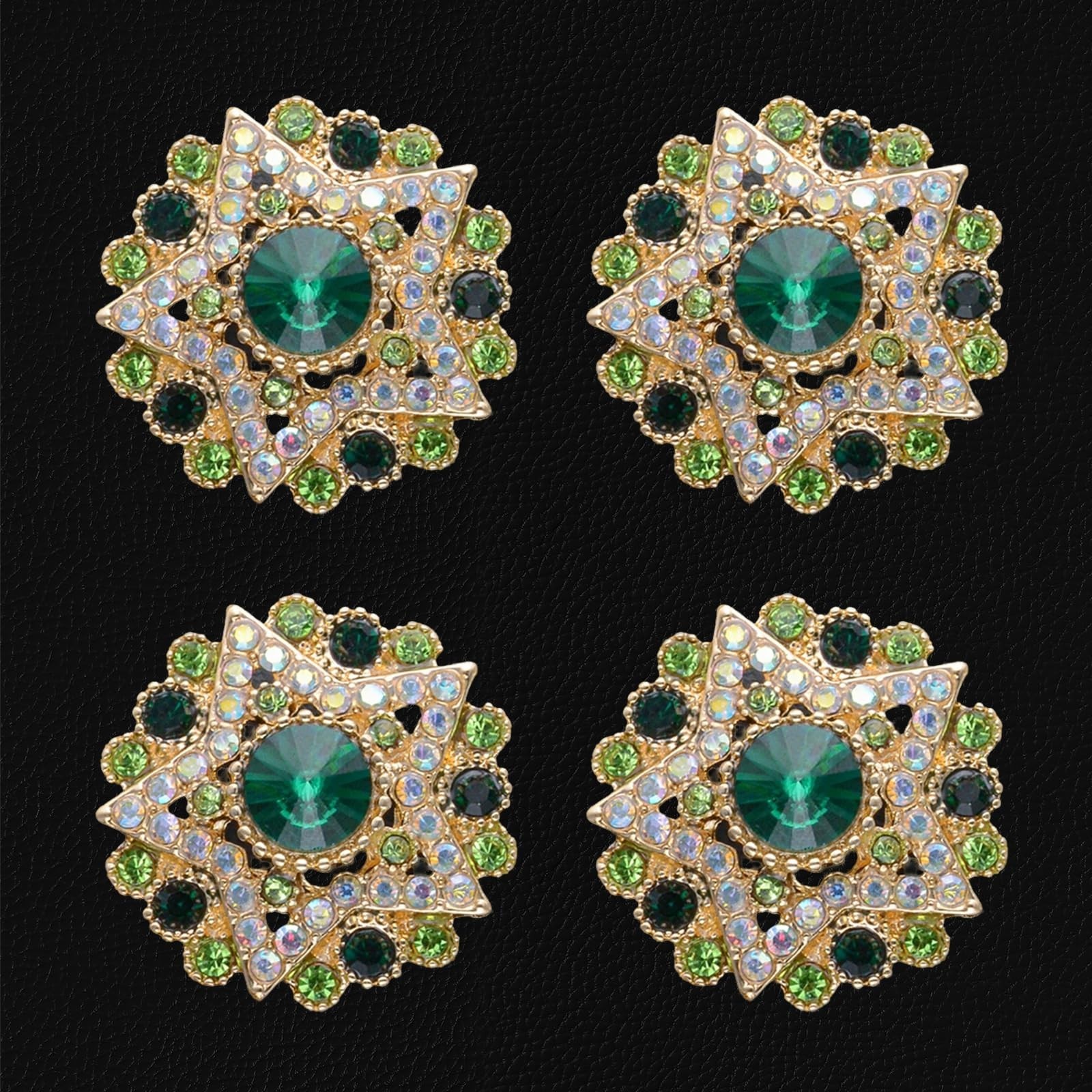 4PCS Flower Rhinestone Button, Sparkly Crystal Button Diamond Embellishments …