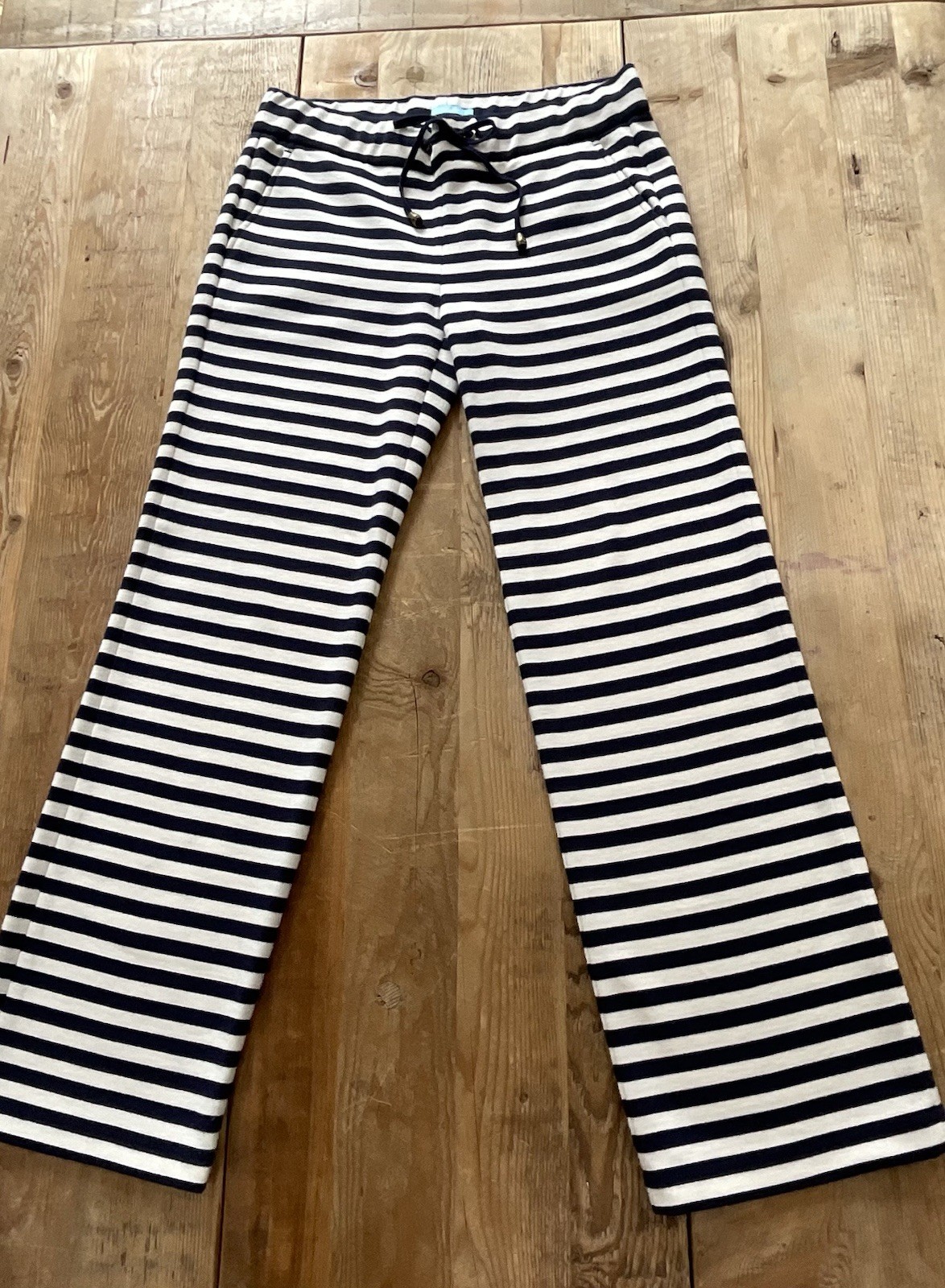 J. McLaughlin Women’s Medium Stripped Navy Blue/white Coastal Preppy Chic