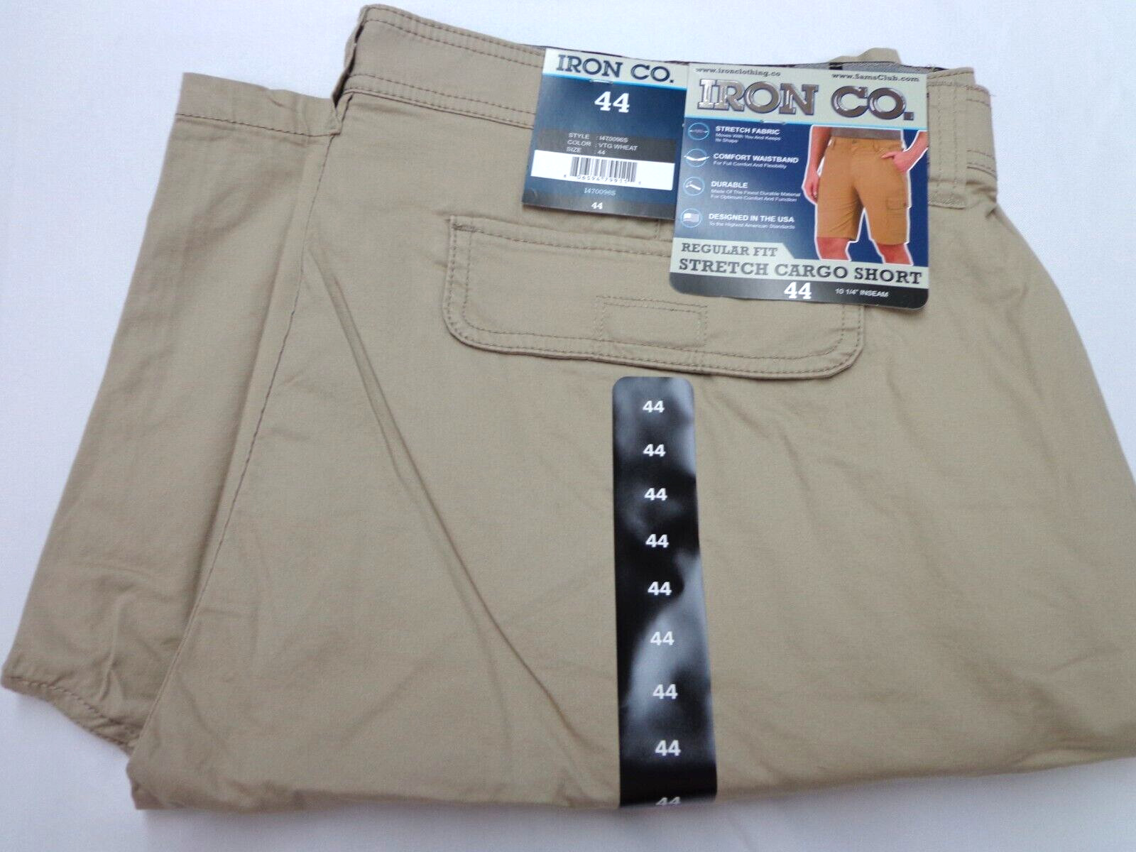 Iron Co Stretch Cargo Shorts Regular Fit Cotton Blend Vintage Wheat Size 44