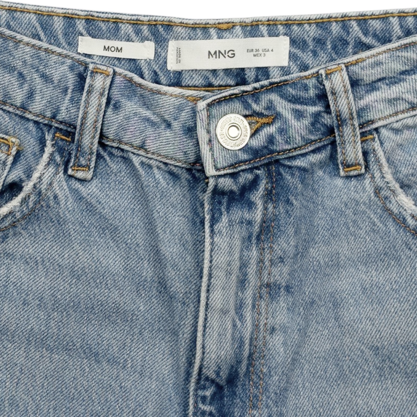 Mango Newmom Comfort High Rise Jeans Womens Size 4 Medium Blue 27011242