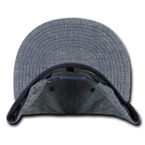 Washed Denim Snapback Hat – Blue, Cotton (Decky 1094-BLU, New with Tags)