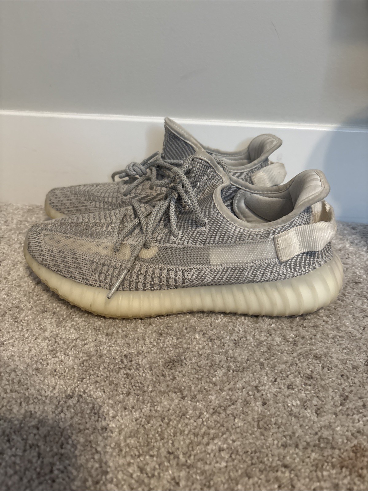 adidas Yeezy Boost 350 V2 Static Reflective EF2367 White/Grey Size 8.5 With Box