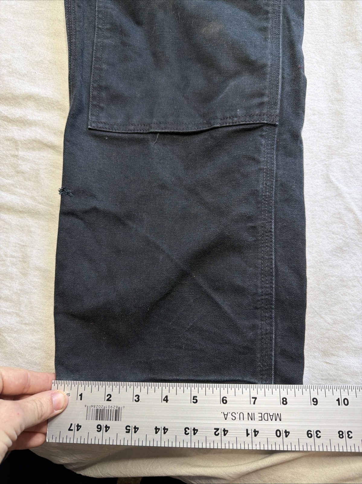 Carhartt Pants Mens 35X31 Black Carpenter Loose Double Knee Canvas USA B01 BLK