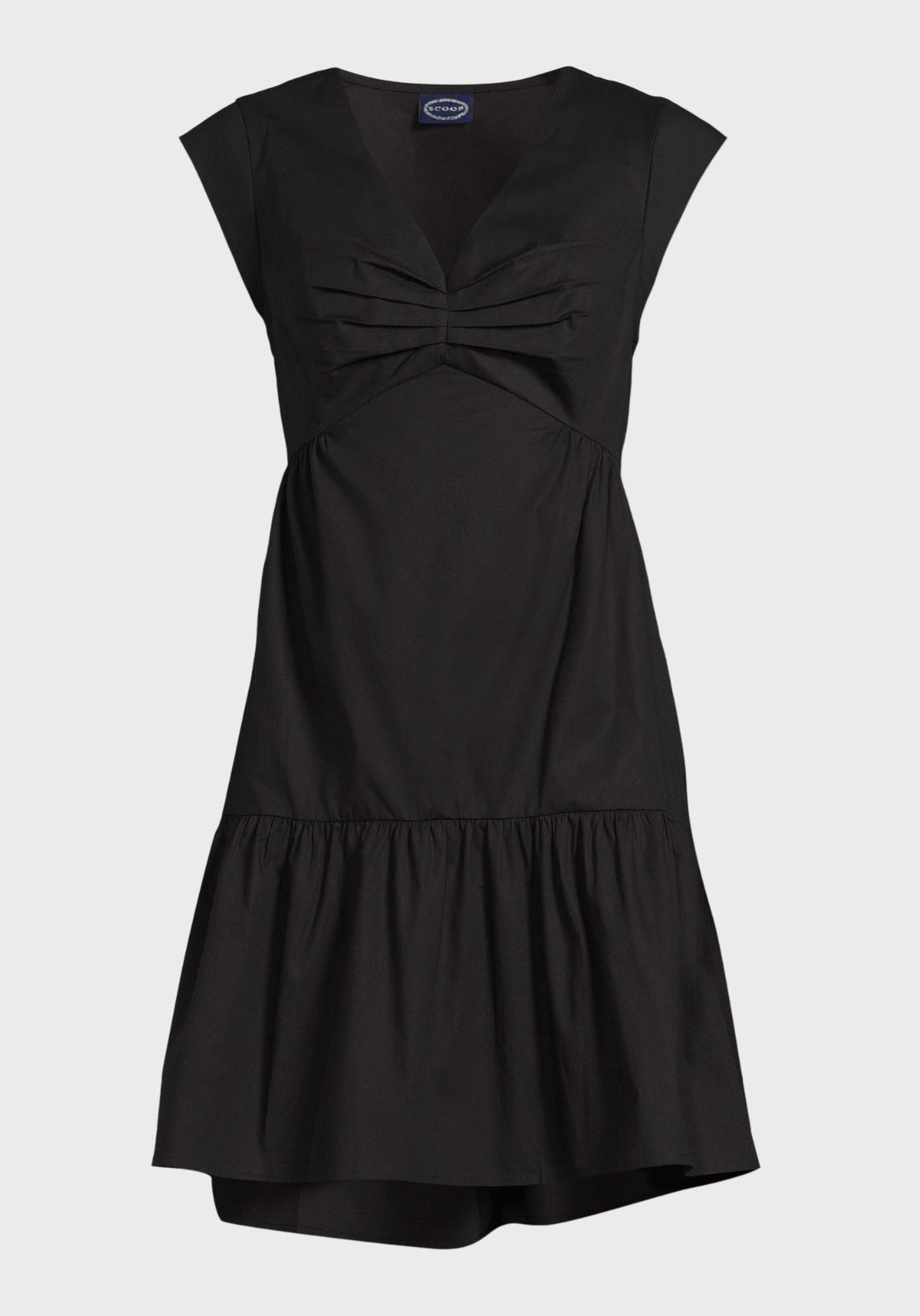 Scoop Womens Dress Size XS Black V-Neck Poplin Mini Casual Lightweight Pullover