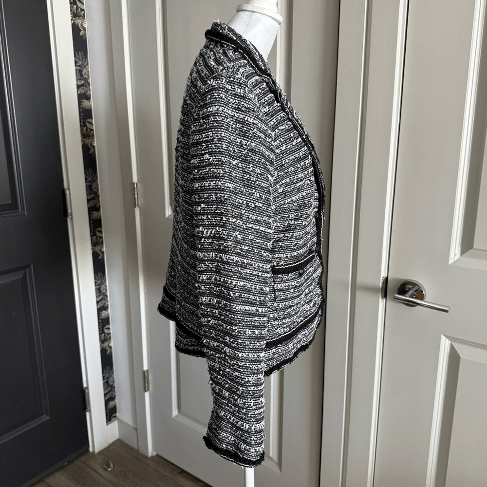Talbots Classic Black and White Tweed Blazer Size 8